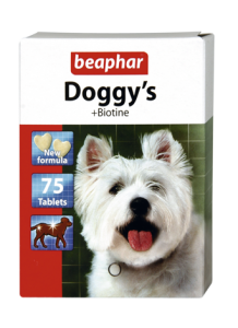 Витамины и пищевые добавки для взрослых собак Beaphar Doggys Biotine сердечки 75 таблеток