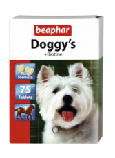Витамины и пищевые добавки для взрослых собак Beaphar Doggys Biotine сердечки 75 таблеток