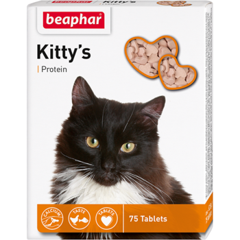 Витамины для кошек  Beaphar Kittys Protein с протеином, сердечки, 180 шт