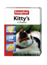 Витамины для взрослых кошек Beaphar Kittys Cheese мышки со вкусом сыра 75 таблеток