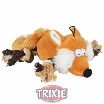 Игрушка для собак Trixie лиса с веревочными ногами, 34 см