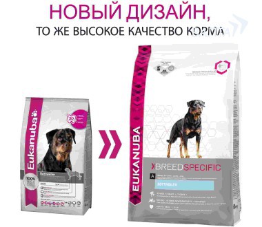 Сухой корм для взрослых собак для породы Ротвейлер Eukanuba Rottweiler 12 кг