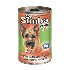 Консервы для взрослых собак  Simba с мясом и овощами 1230 г