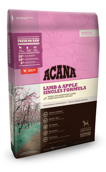 Сухой монобелковый корм для собак и щенков Acana Singles Grass-Fed Lamb ягненок с яблоком 340 гр, 2 кг, 6 кг, 11,4 кг, 17 кг