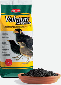 Дополнительный корм с древесным углем для насекомоядных птиц Padovan Valman Black Pellets 25 кг