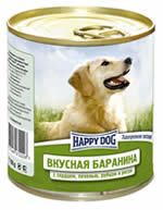 Консервы для взрослых собак Happy dog баранина с сердцем, печенью и рубцом, 750 г