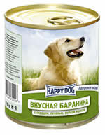 Консервы для взрослых собак Happy dog баранина с сердцем, печенью и рубцом, 750 г