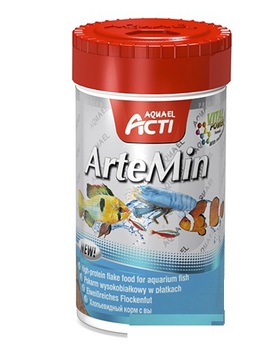 Корм для рыб Acti Artemin Artemia Salina  в виде хлопьев, с большой концентрацией артемии, 100 мл, 20 г