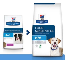 Сухой диетический корм для собак при дерматитах и пищевой аллергии Hills d/d  с уткой и рисом