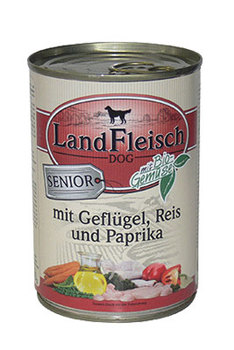 Консервы для взрослых собак Landfleisch Junior с курицей, уткой, Bio овощами и картофелем 400 г 12шт