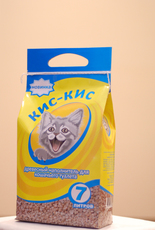Наполнитель для кошачьего туалета Кис-Кис древесный, впитывающий
