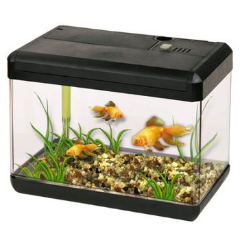 Аквариум пластиковый для рыб Aquael Mini Set, свет, фильтр, зелено-голубой, 15 л