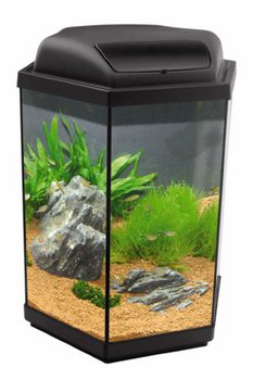 Аквариум для рыб Aquael Hexa Set-Ii шестигранный, крышка со светильником 9 Вт и биофильтром, грелка, черный, 28х32 см, 20 л