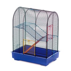 Клетка для мышей Inter Zoo MIMI MOUSE Color + металлический этаж и лесенка 300х200х380 (цветной прут) 