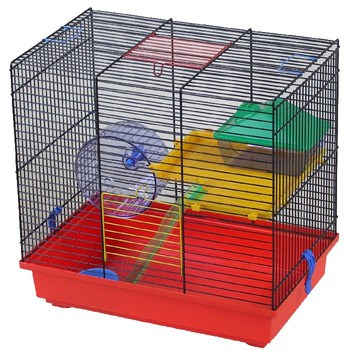 Клетка для грызунов Inter Zoo TEDDY LUX I (GINO I Color + PL) + пластиковый комплект 420х290х380 (цветной прут)