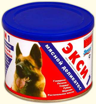 Консервы для взрослых собак Экси-1 мясной деликатес для собак 525 г