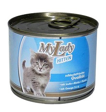 Консервированный корм для котят Моя Леди Киттен с рубленным мясом 195 г 12 шт