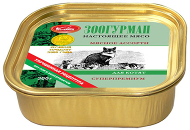 Консервированный корм для котят Зоогурман  Мясное ассорти с говядиной  300 г 24 шт
