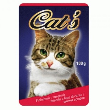 Консервированный корм для взрослых кошек Cat's мясное ассорти 100 г 24 шт