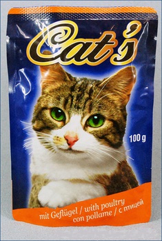 Консервированный корм для взрослых кошек Cat's с птицей 100 г 24 шт