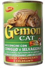 Консервированный корм для взрослых кошек Gemon с кроликом и дичью 415 г 24 шт