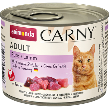 Консервированный корм для взрослых кошек Animonda Carny Adult Cat - Turkey + Lamb с индейкой и ягненком 200 гр, 400 гр