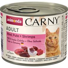 Консервированный корм для взрослых кошек Animonda Carny Adult Cat - Beef, Turkey Shrimps с индейкой и креветками