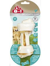 Лакомство для собак косточка для очистки зубов с курицей 8в1 Дентал Dental Delights Bone M/14см (1шт) 