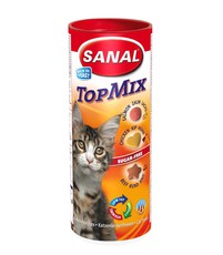 Лакомство для кошек Sanal Cats Topmix Топ Микс говядина, курица, лосось, 240 г