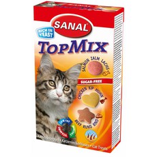 Лакомство для кошек Sanal Cats Topmix Топ Микс говядина, курица, лосось, 50 г
