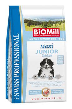 Сухой корм для щенков крупных и гигантских пород Biomill Swiss Professional Maxi Junior Chicken 3 кг