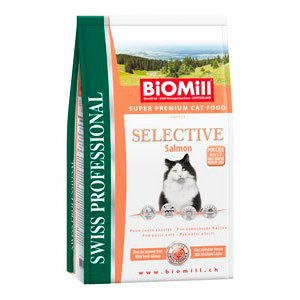 Сухой корм для взрослых кошек Biomill Swiss Professional Selective Salmon с норвежским лососем 500 гр, 1,5 кг