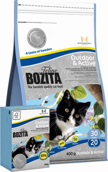 Сухой корм для взрослых кошек, ведущих активный образ жизни Bozita Feline Funktion Outdoor and Active 400 гр, 2 кг, 10 кг