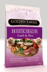 Сухой корм для взрослых собак  Golden Eagle Holistic Lamb and Rice 22/15 c ягненком и рисом 2 кг, 6 кг, 12 кг