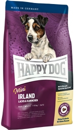 Сухой корм для взрослых собак мелких пород с чувствительным пищеварением Happy Dog Mini Irland, с лососем и кроликом 300 гр, 1 кг, 4 кг