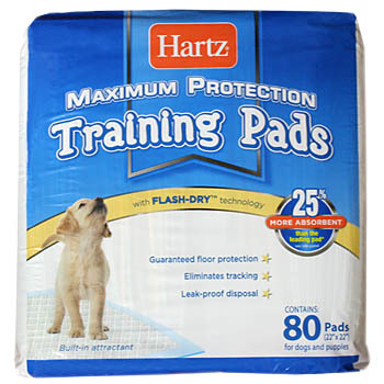 Пеленки для щенков в туалет Hartz Training Pads Maximum Protection, впитывающие, 56х56 см, 80 шт
