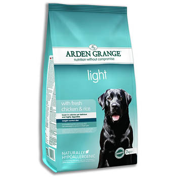 Сухой диетический корм для взрослых собак всех пород  Arden Grange Light с курицей и рисом 2 кг, 6 кг, 12 кг