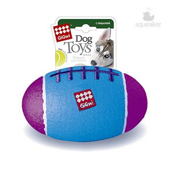 Игрушка для собак GIGwi мяч для регби с пищалкой, 12 см