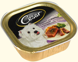 Консервы для взрослых собак Cesar фрикасе из ягненка с овощами и розмарином 100 г 24 шт