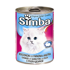 Консервированный корм для взрослых кошек Simba кусочки с уткой и цесаркой 415 г