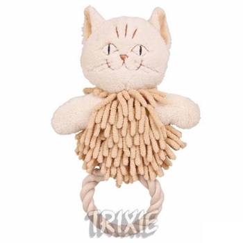 Игрушка для собак Trixie кошка с веревочной ручкой, 25 см