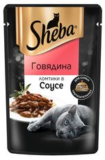 Влажный корм для кошек Sheba Ломтики в соусе с говядиной, 75г