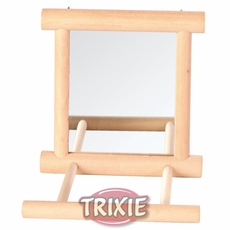 Игрушка для птиц Trixie деревянное зеркало с жердочкой, 9 х 9 см
