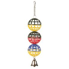 Игрушка для птиц Trixie 3 пластиковых шарика с колокольчиком, 5 см