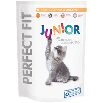 Сухой корм для котят Perfect Fit Junior с курицей 190 гр, 750 гр