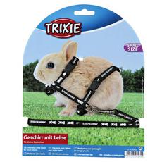Шлейка с поводком для крольчат Trixie нейлон с рисунком, 8 мм, 1,20м,