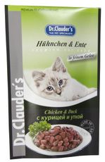 Консервированный влажный корм для взрослых кошек Dr. Cluaders с курицей и уткой 100 г 20 шт