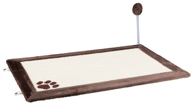 Когтеточка для кошек Trixie коврик с игрушкой, 70 х 45 см, темно-коричневый