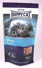 Лакомство для кошек Happy Cat, подушечки с лососем, 50 г