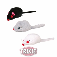 Игрушка для кошек Trixie мышь меховая, с колокольчиком, белая, 5 см